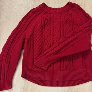 Gap - Cozy Red Cable Knit Sweater